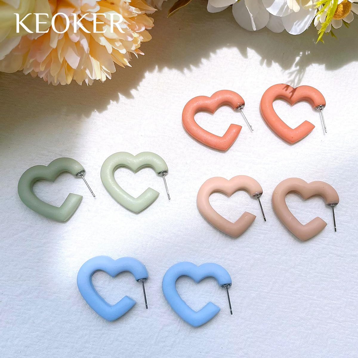 Keoker Clay Cutters for Polymer Clay Jewelry, Hoop Polymer Clay Cutters for Earrings Jewelry Making, 5 Shapes Potted Plant Clay Earrings Cutters, Clay Cutters