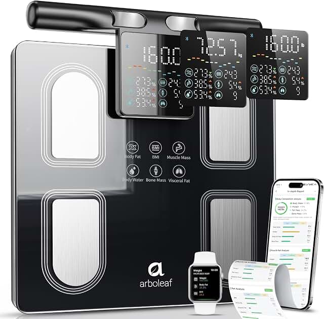 Arboleaf 8-electrode body composition scale with retractable handle
