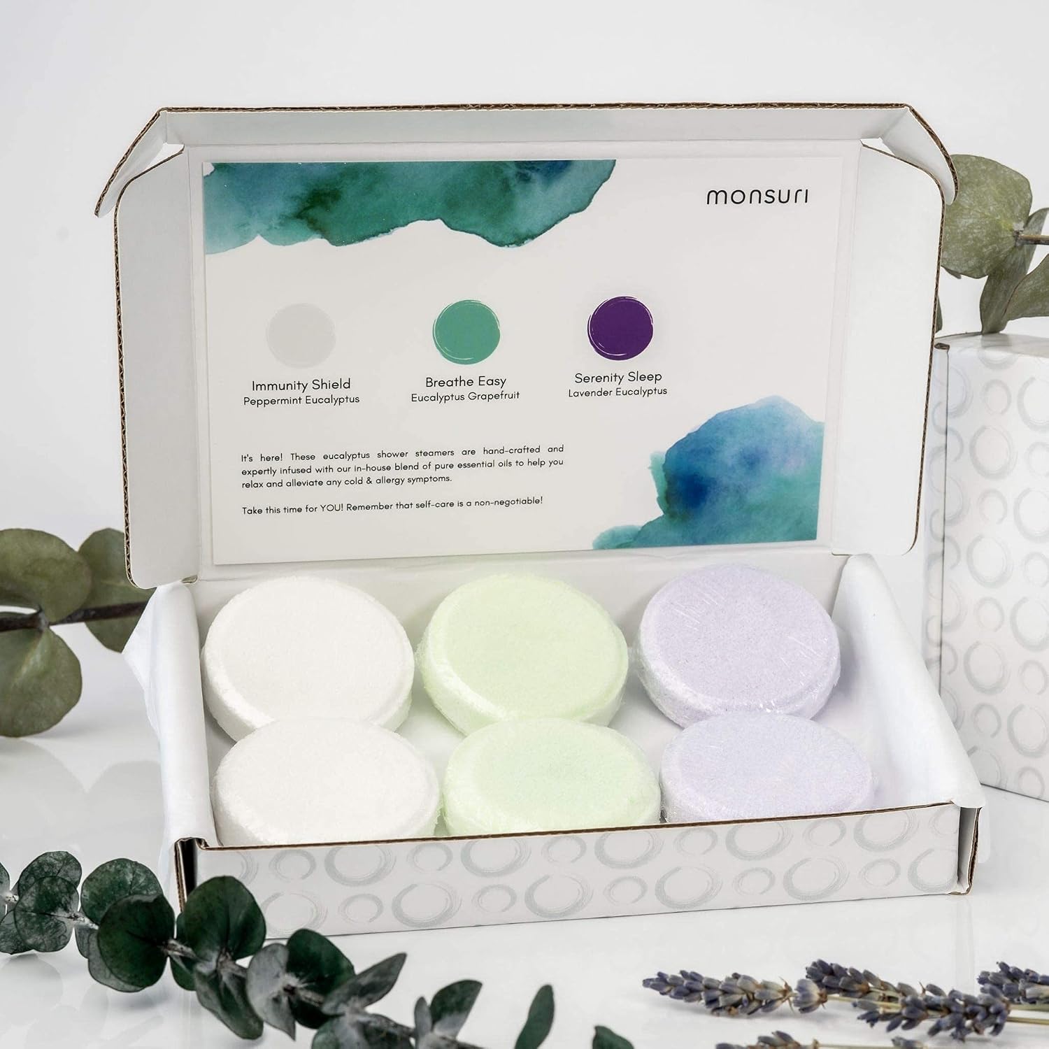 Shower Steamers Eucalyptus Shower Bombs: Our Menthol Shower Tablets Work Great as Sinus Shower Steamers for Congestion, Shower Breathing Tablets or as an at Home Spa Shower Aromatherapy Steamers.