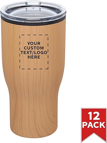 Miniatura 35 de Challenger - Juego de 6 tazas de viaje de acero inoxidable personalizadas de 28 onzas, paquete personalizado a granel, perfectas para café, Acabado