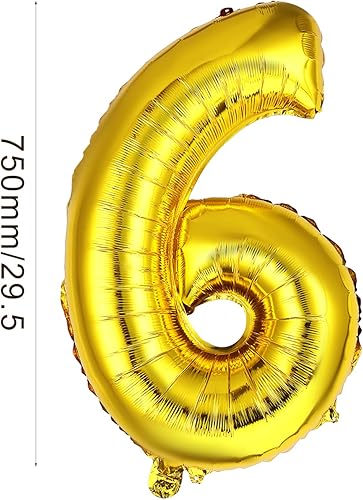 Miniatura 2 de AIEX Globos dorados de 28 pulgadas, globos inflables de aluminio grandes para decoraciones de fiesta de cumpleaños y graduación (6)