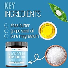 Magnum Solace Magnesium Body Butter - Nighttime Magnesium Cream - Lightly Scented