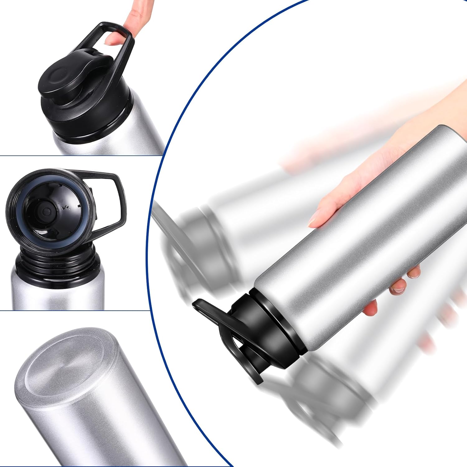 Mimorou 25oz Reusable Aluminum Water Bottles Bulk Multicolor Outdoor Sports Water Bottles for Travel, Gym, Hiking, Cycling, Camping, Fishing, Snap Lid - Image 3