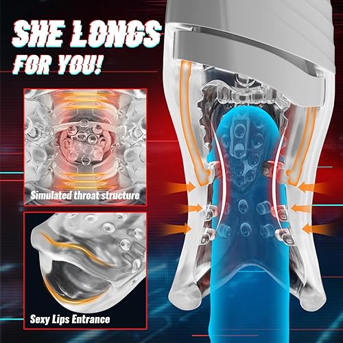 Miniatura 3 de Ulovime Masturbador masculino automático oral masculino, juguete sexual masculino, 3 motores, 5 mordedores y 8 vibradores de pene, vibrador de