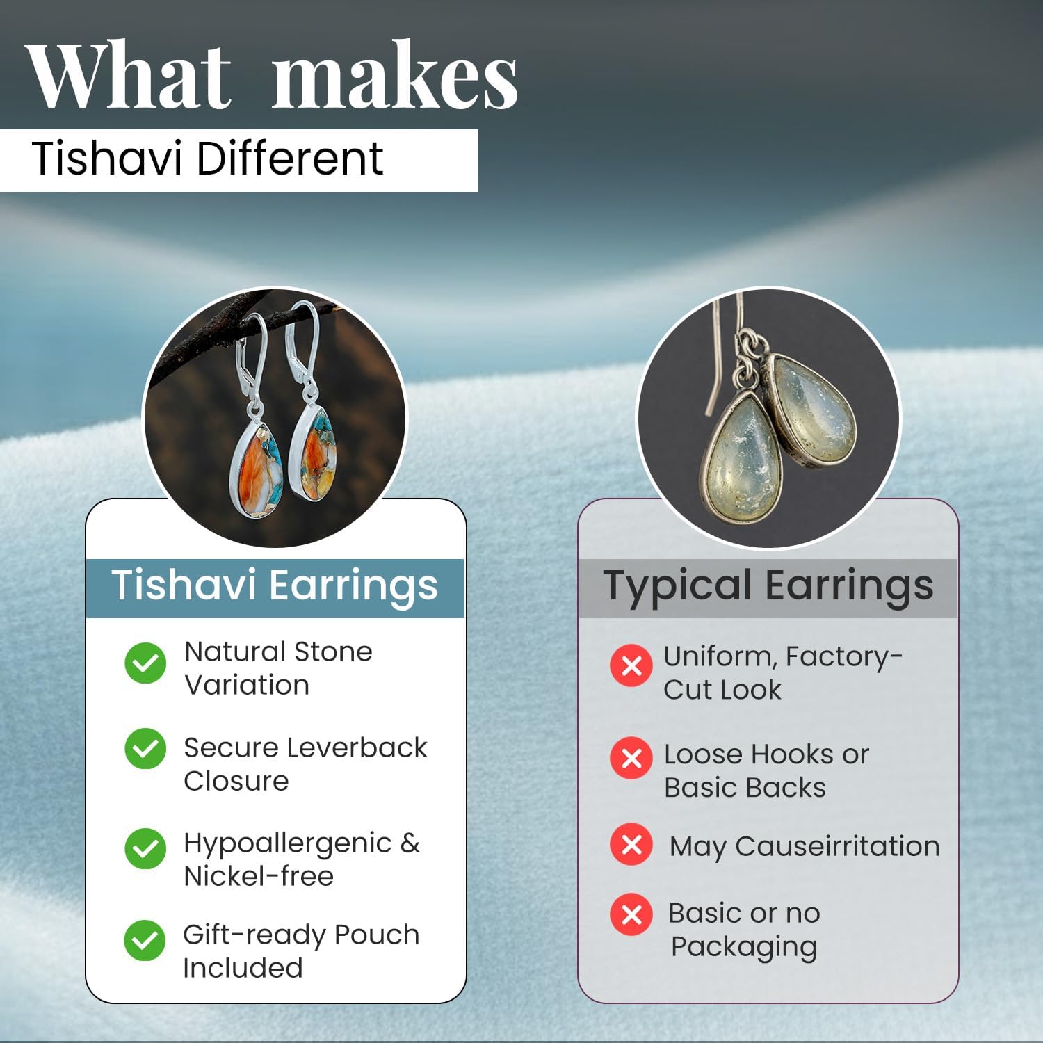 Natural Teardrop Shape Gemstone 925 Sterling Silver Plated Dangle & Drop Leverback Earrings for Women - Birthstone Handmade Jewelry Earrings - Gifts for Her