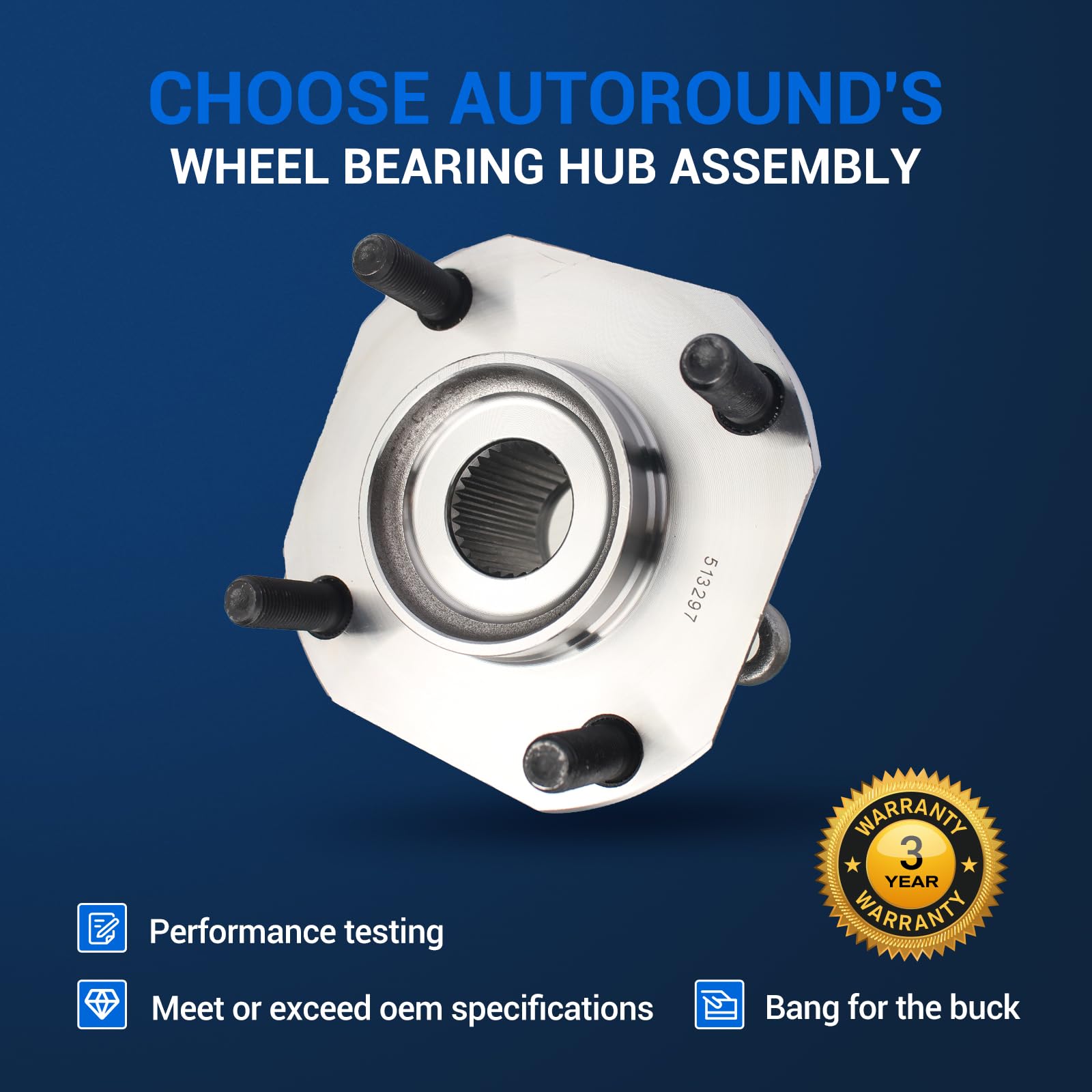 Amazon.com: Autoround 513297 Pair Front Wheel Hub Assembly