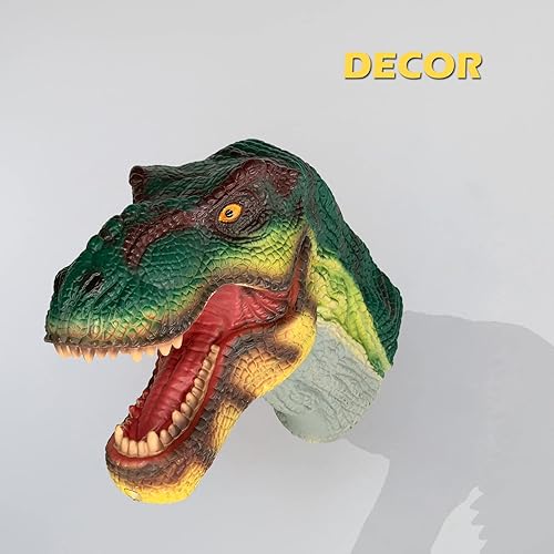 Miniatura 9 de Gemini&Genius Juguetes de dinosaurio, marionetas de tiranosaurio Rex con soporte de audio, marionetas de mano de dinosaurios para Halloween,