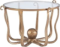 Vista 8 de Powell Mesa de centro Olivia Octopus con tapa de cristal dorado