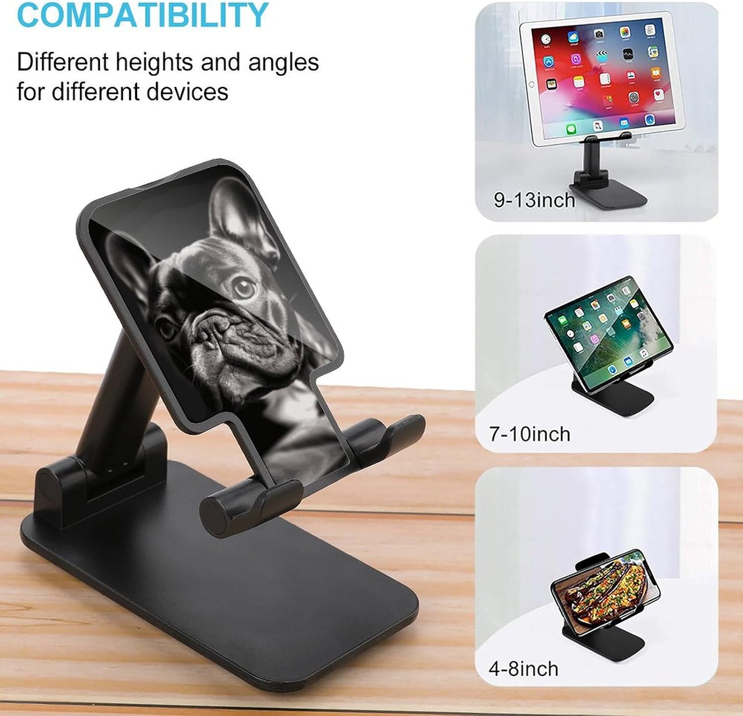 French Bulldog Foldable Phone Stand for Desk Taller Stand image 3