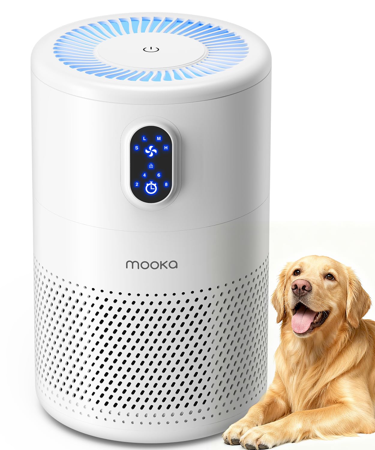 Air Purifier for Bedroom, MOOKA Quiet Air Purifier for Home, H13 True Hepa Air Purifiers w...