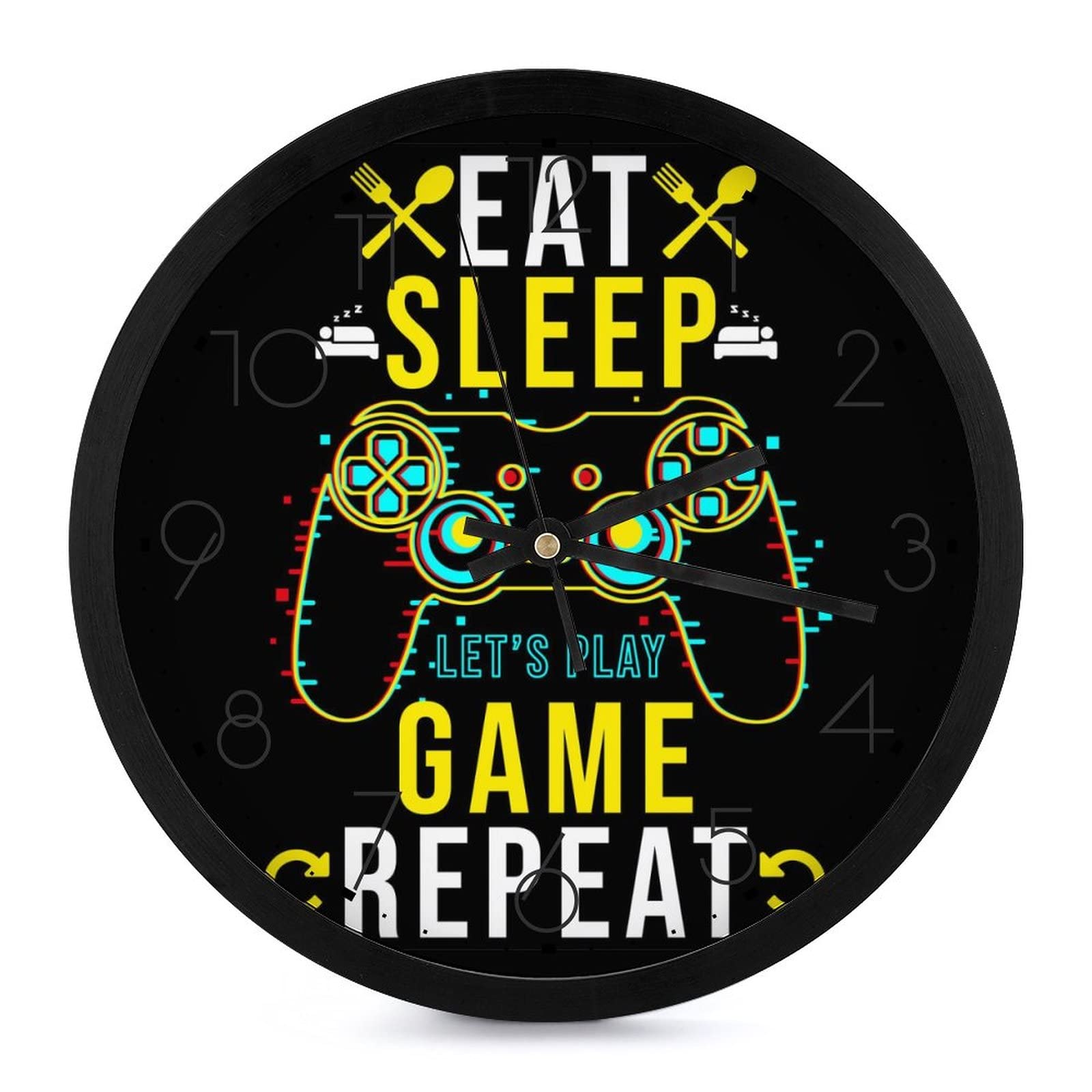 Manette de jeu vidéo pendule murale sans tic-tac pour mieux dormir et travailler