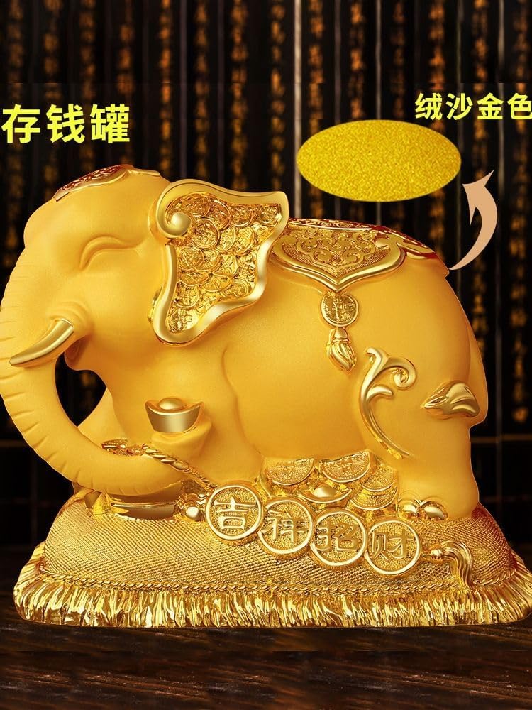 大象存钱罐 Piggy Banks Best Birthday Gifts Home Decoration 摆件 Feng Shui Figurine Home Office Decor Chinese Gifts 礼品大容量不可取大人创意客厅储蓄罐2025新款 8136