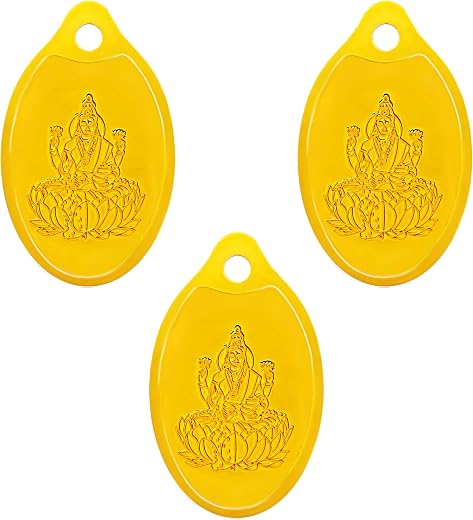 Muthoot PAPPACHAN Swarnavarsham 24K (999) Combo Gold Oval Lakshmi Pendant 3 Gram (1gm each x 3 Pcs)