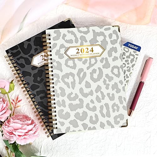 Miniatura 2 de Agenda mensual 2024, enero 2024 a diciembre 2024, agenda semanal y mensual de 6.5 x 8.5 pulgadas con pestañas de página, calendario de tapa dura con