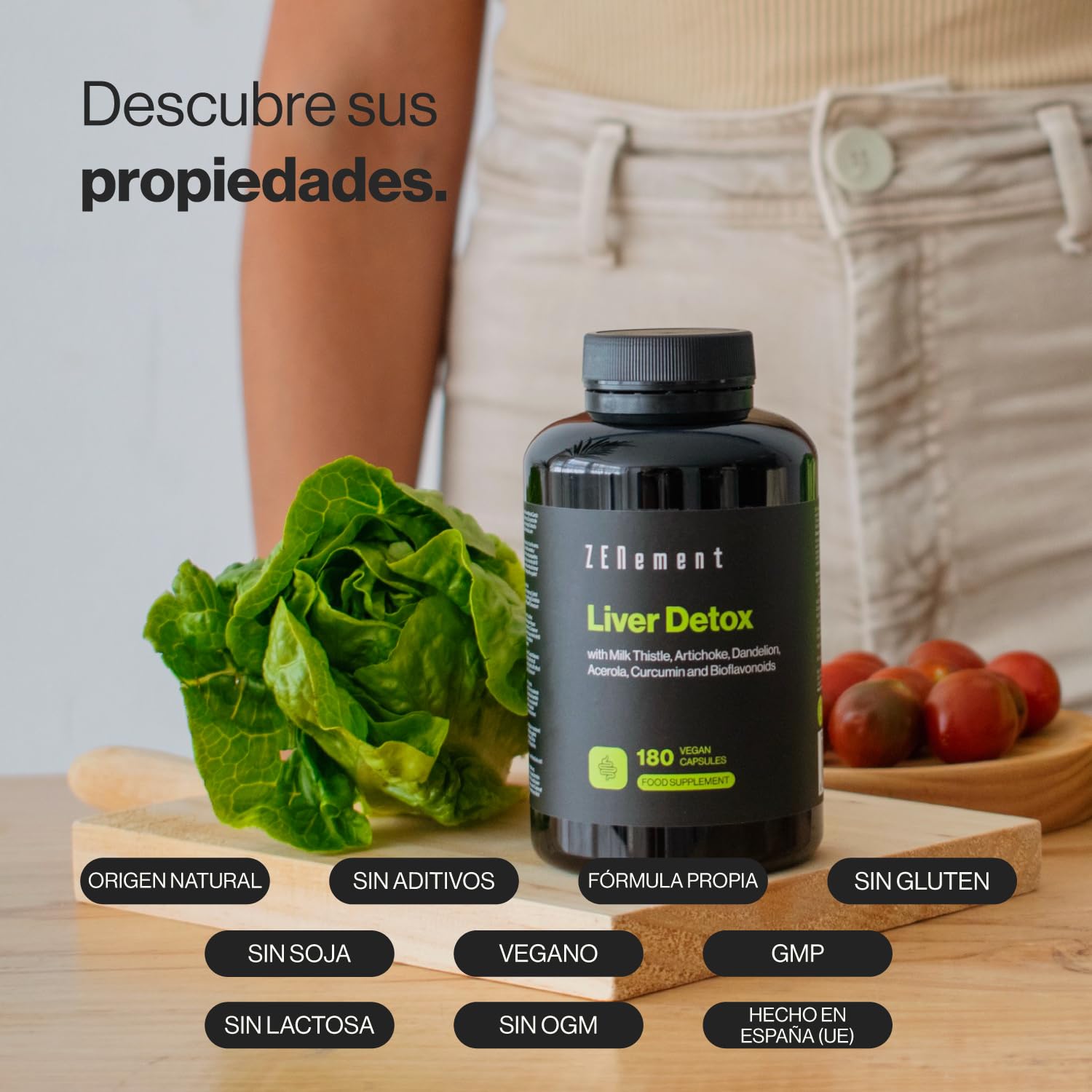 Cardo Mariano, Alcachofa, Cúrcuma, Diente de León y Bioflavonoides - Fórmula Detox con Vitamina C Natural que Contribuye a la Protección Celular - 180 Cápsulas Veganas – Zenement