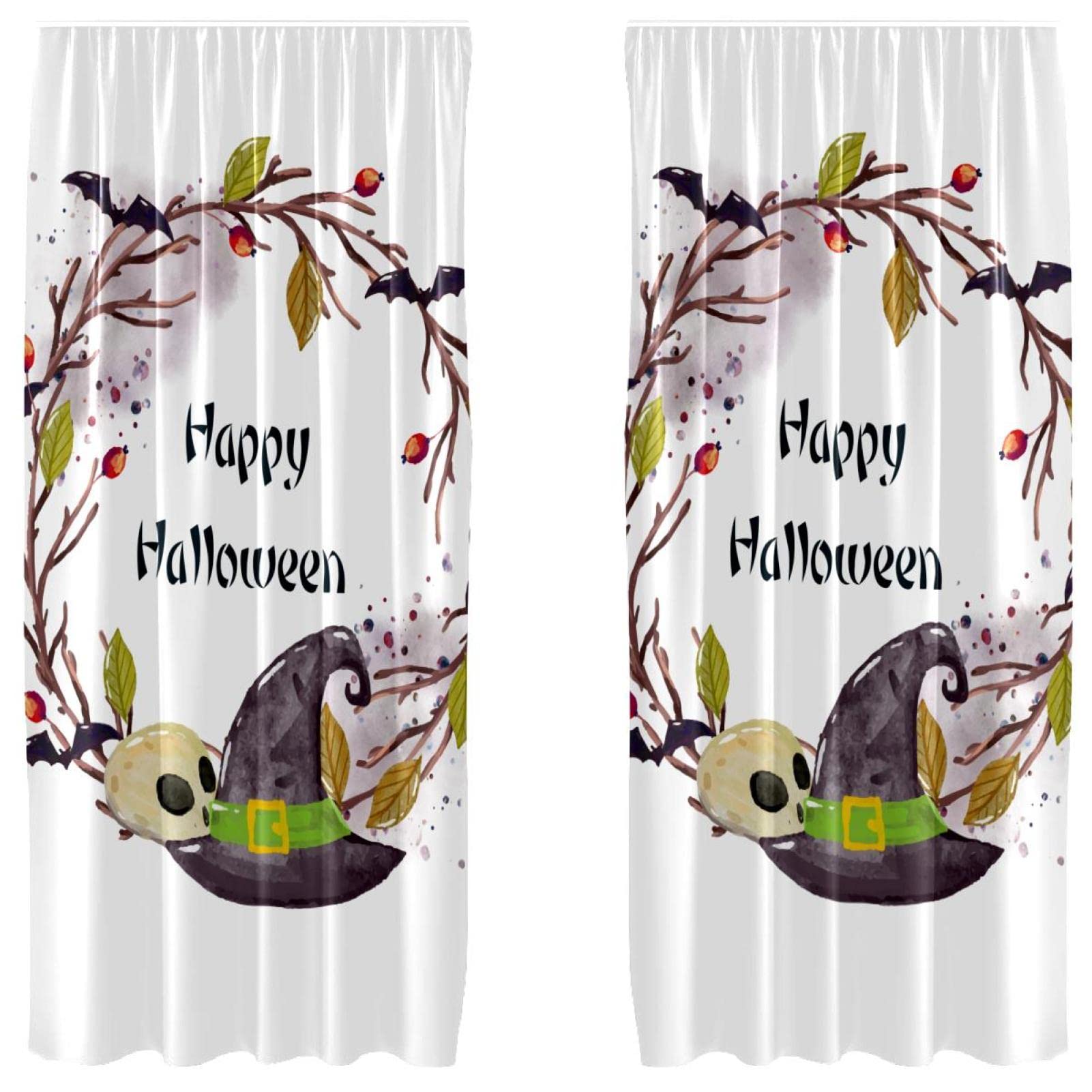 Rideaux occultants Halloween 140x213 cm en microfibre pour habiller votre salon
