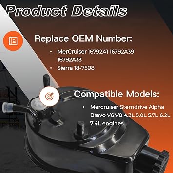 16792A39 Power Steering Pump for MerCruiser Strendrive 4.3 5.0 5.7 6.2 7.4 L Engines 16792A33 861578