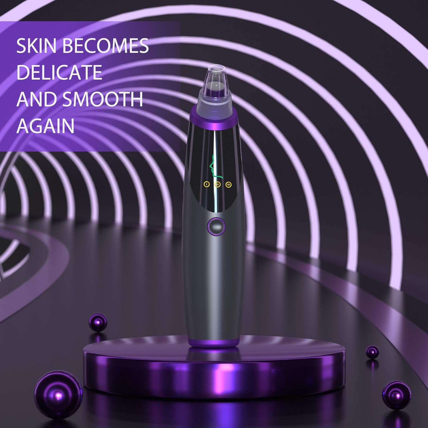 Blackhead Remover Vacuum,Blackhead Remover Pore Vacuum for Face,USB Rechargeable Electric Facial Vacuum Pore Cleaner Blackhead Extractor Suction for Black Head Whitehead Acne Removal. - Purple
