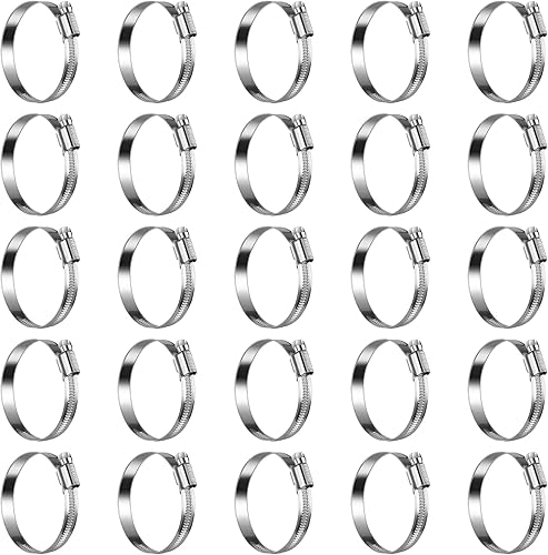 Miniatura 21 de Abrazadera de manguera de alta resistencia, tamaño #10, 5/8 a 1-1/16 pulgadas, abrazaderas de manguera de accionamiento de engranaje helicoidal