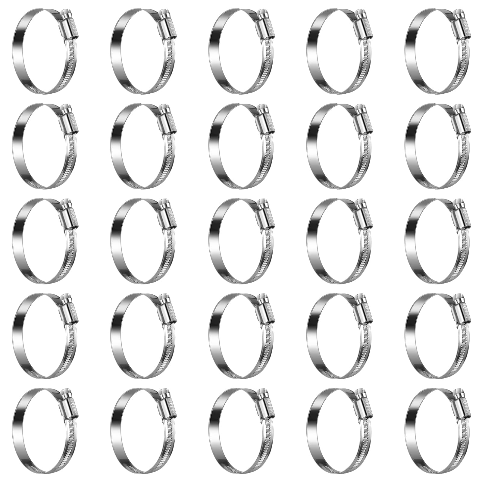 Non-Slip Stainless Steel Worm Gear Hose Clamps 2 to 2-3/4"(50-70mm)