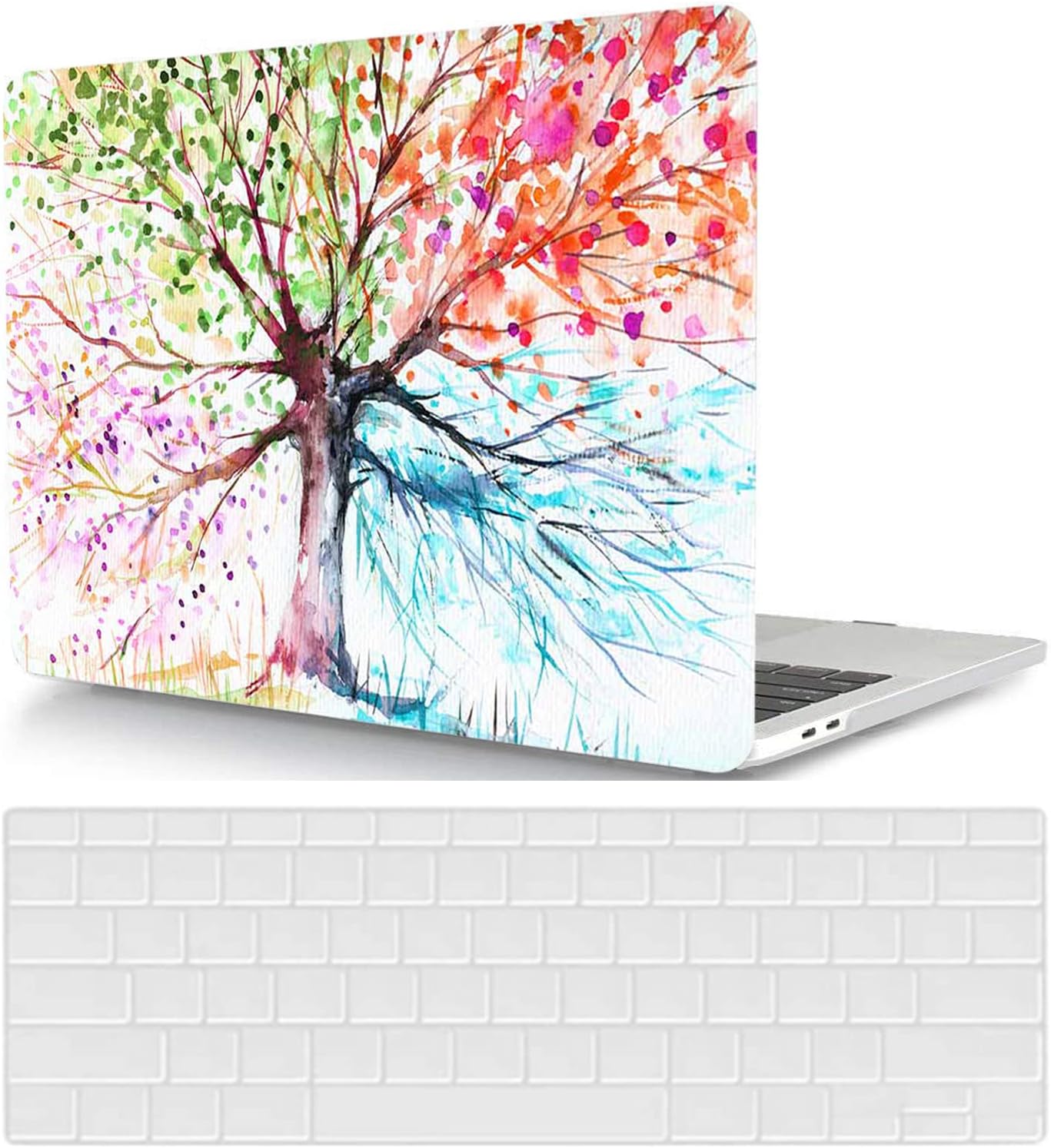 Laptop Hard Shell Case Compatible with MacBook Pro 13 inch with Retina Display 2015 2014 2013 2012 Release Model A1425 A1502, Plastic Hard Shell Case Cover & Keyboard Cover, Colorful Tree