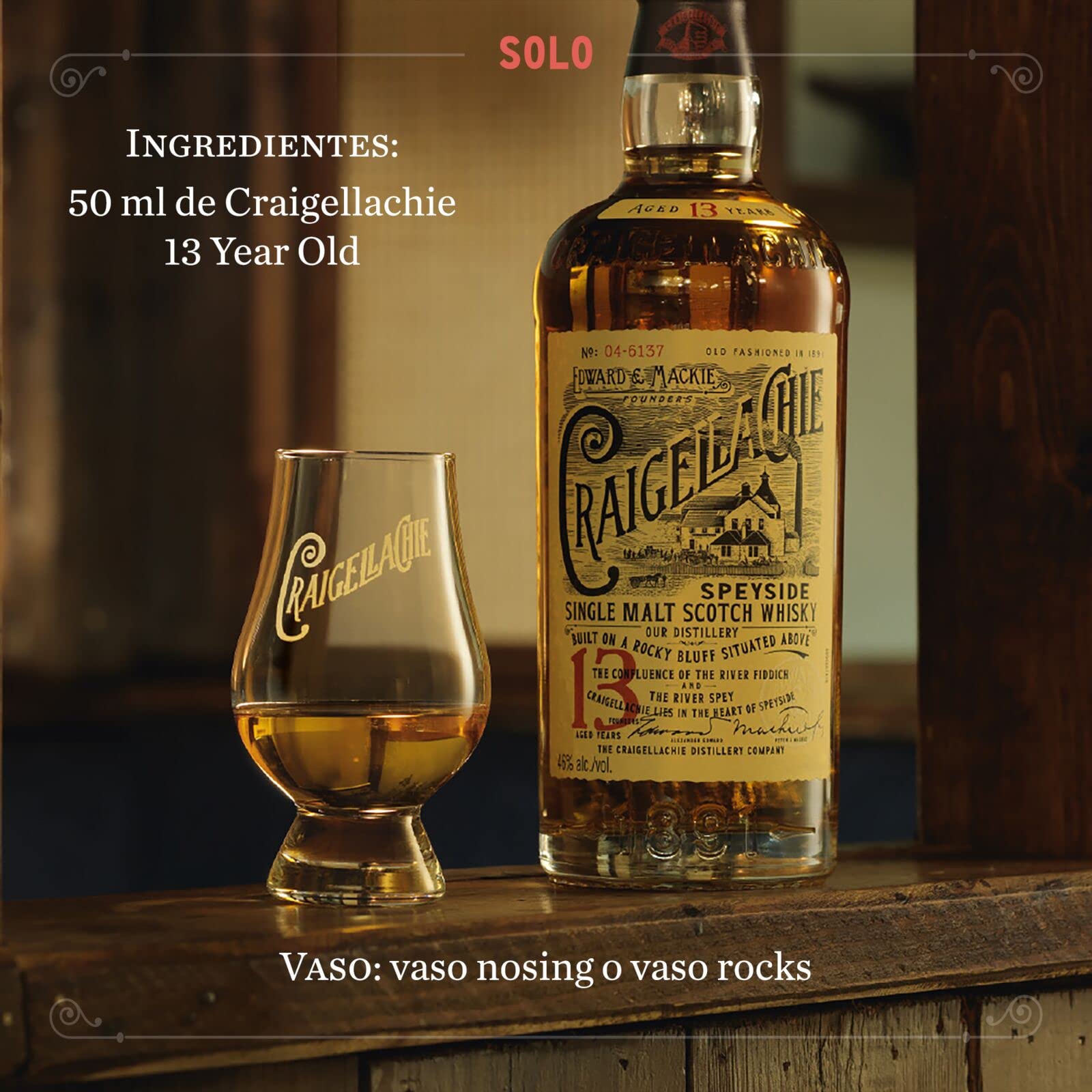 Craigellachie 13 Años Speyside Scotch Single Malt Whisky, 46 % vol., 700 ml, con estuche de regalo, Whisky terminado en barricas de jerez y bourbon, 70 cl