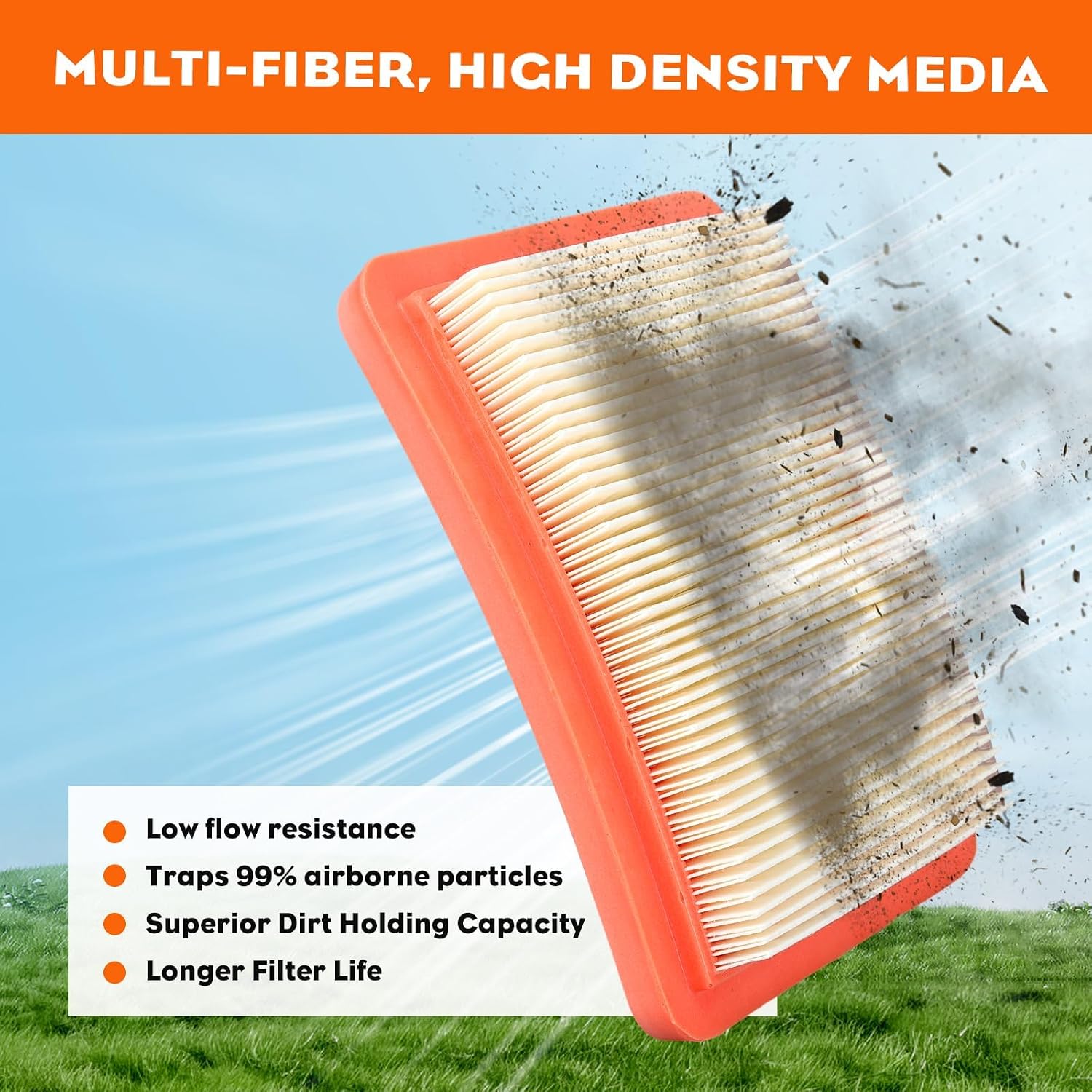 3 Pack 17211-Z8B-901 Air Filter for Honda GCV160 GCV190, HRX/HRS/HRR Mowers image 2
