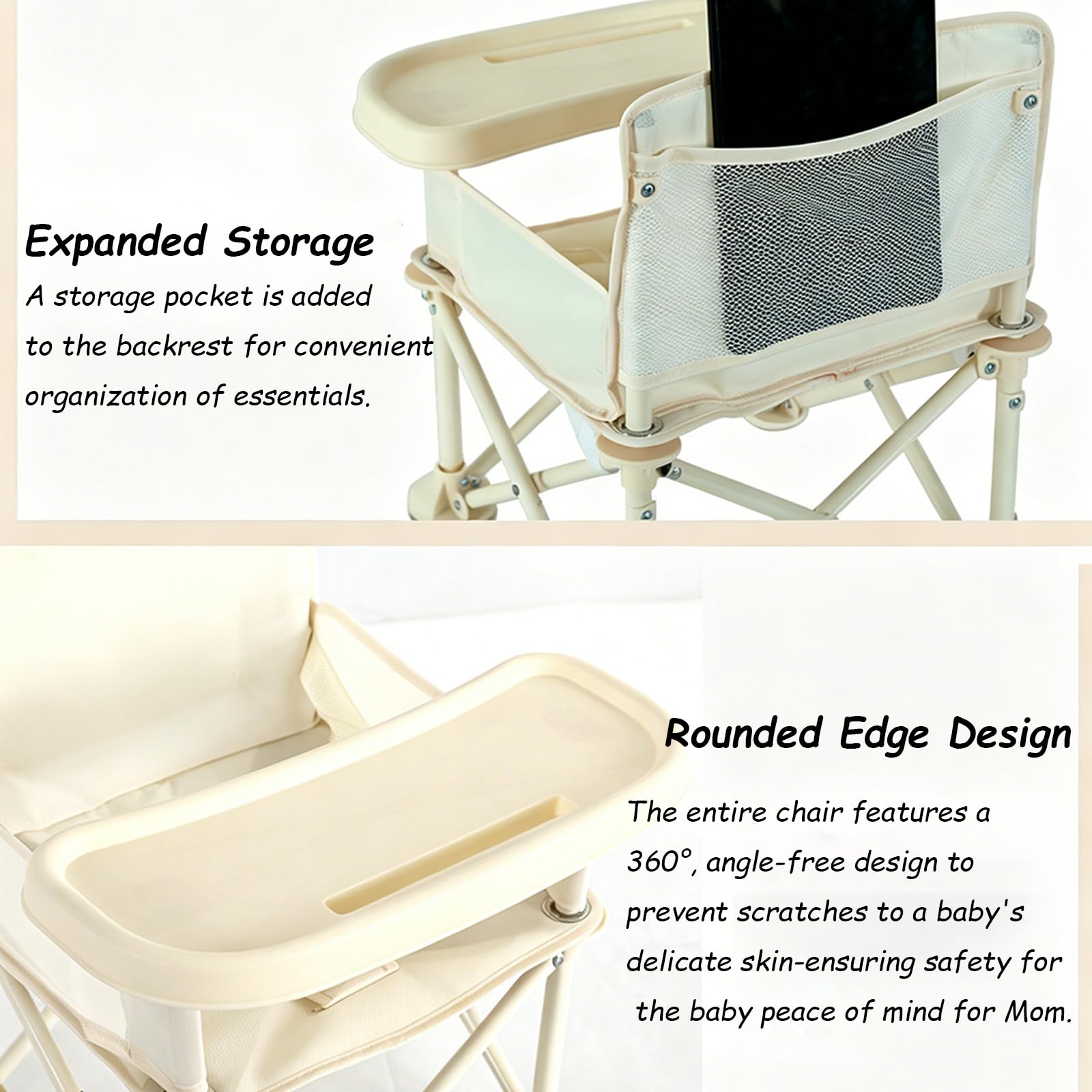 Asiento Elevador PortáTil,Para Silla De Comedor,Trona Plegable BebéS Con Bandeja ExtraíBle Y ArnéS Seguridad,FáCil Limpiar Almacenar,Ideal Camping,Playa JardíN,Para NiñOs PequeñOs,NiñOs NiñAs(Color:Pi