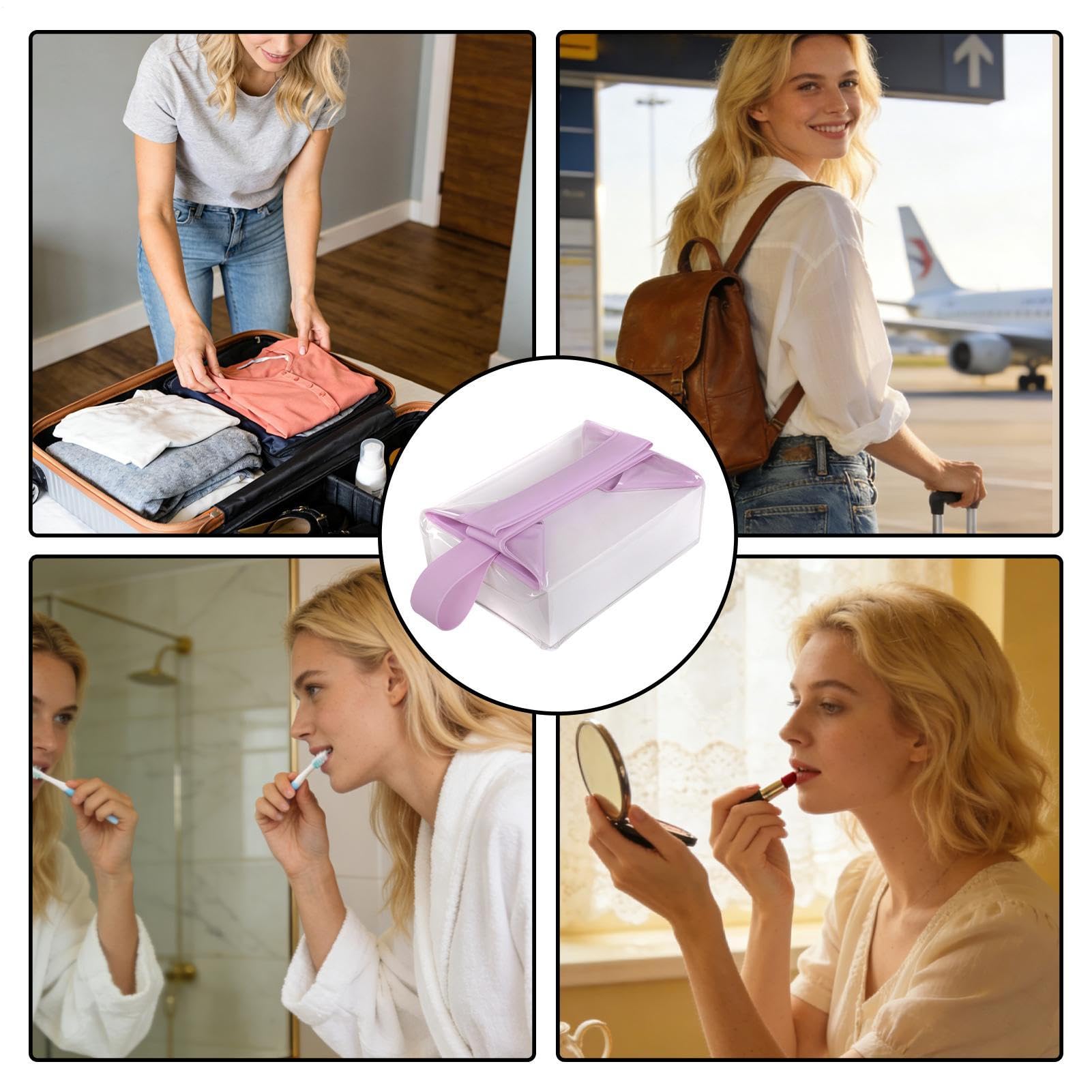 Neceser de Maquillaje Transparente Organizador de Viaje para Maquillaje y