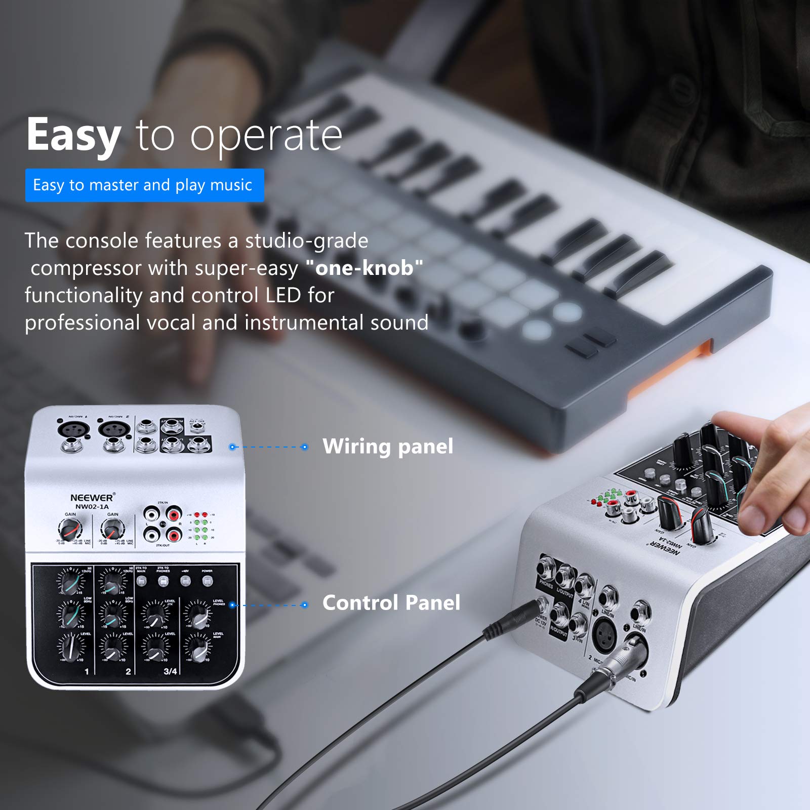 Neewer NW02-1A 4-Channel Console for Capacitor Microphone with