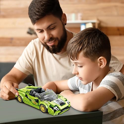 Miniatura 5 de GUDI Juego de construcción de autos deportivos, juego de bloques de construcción de autos de carreras MOC Speed Champion para construir, kit de