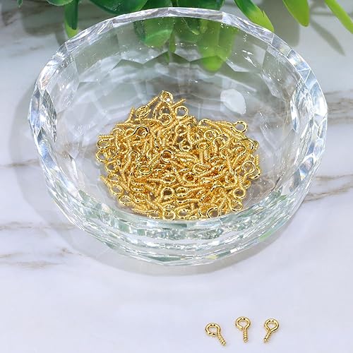 Vista 9 de Shapenty Mini gancho de metal con tornillo de ojo, clavija de aro pequeña para llavero de resina, manualidades, adornos de Navidad, aretes, collar