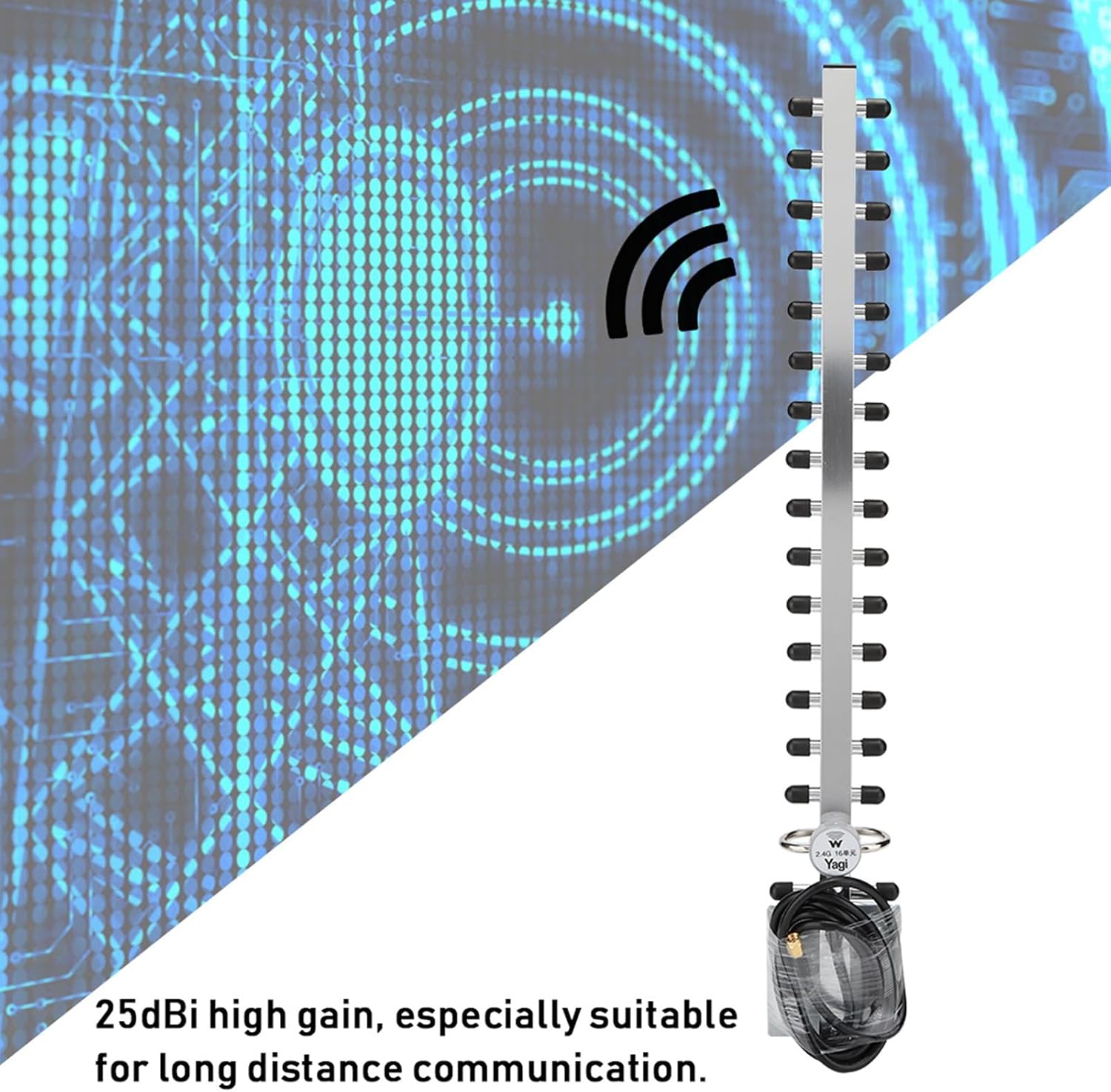 Yagi .4G 25dBi High Gain Router Network Cardntenna Motherboard Directional Antenna , 2.4G 25Dbi High Gain Router Card 16 Unit Directional Yagi Antenna