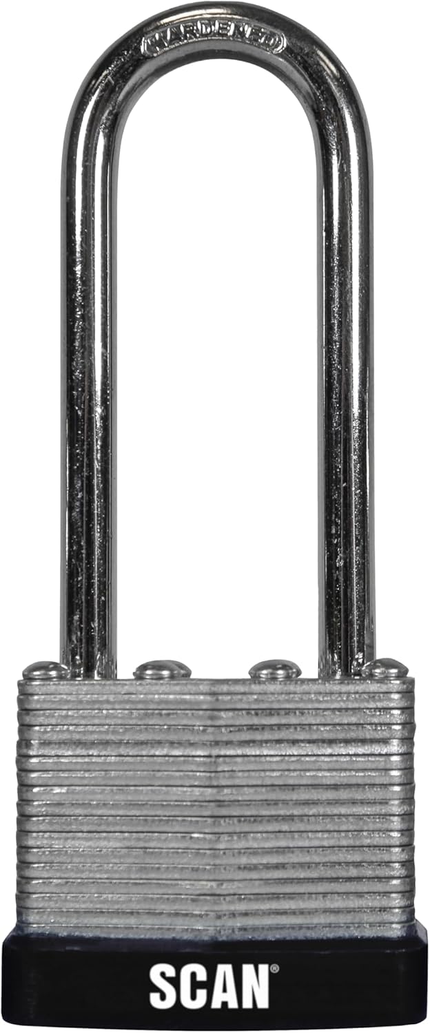 SCAN SCAPLLAM40LS Steel Padlock, Silver