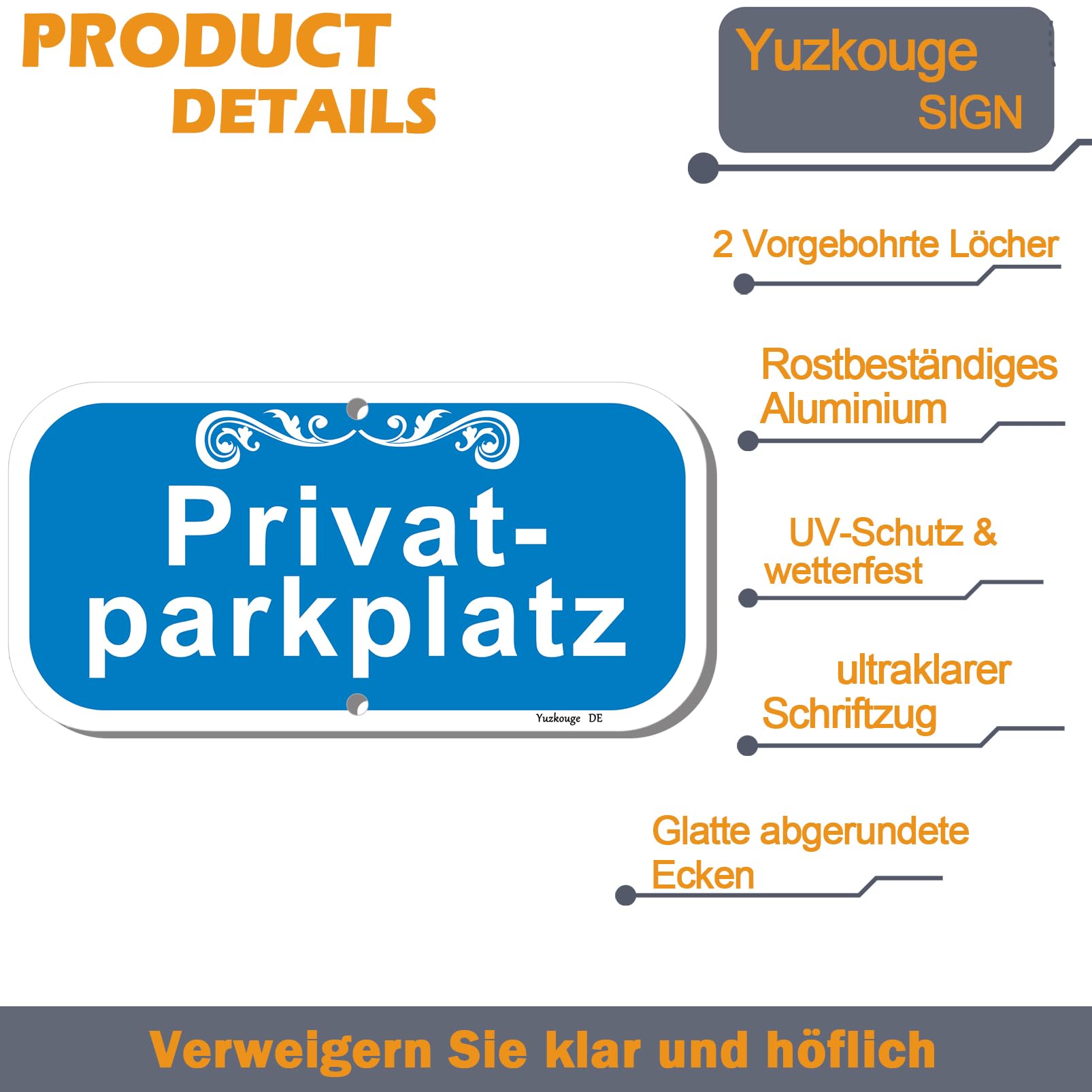 2 Stück Reserved-Schilder – Aluminium, 30,5x15,2 Cm, Wetterfest, UV-geschützt