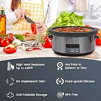 Vista 4 de Slow Cooker Liners fit Crock Pot 7-8 QT,Maywe Tanso for Crock Pot Liners For 7-8 Quart Oval Slow Cookers,Reusable & Leakproof Silicone Slow Cooker
