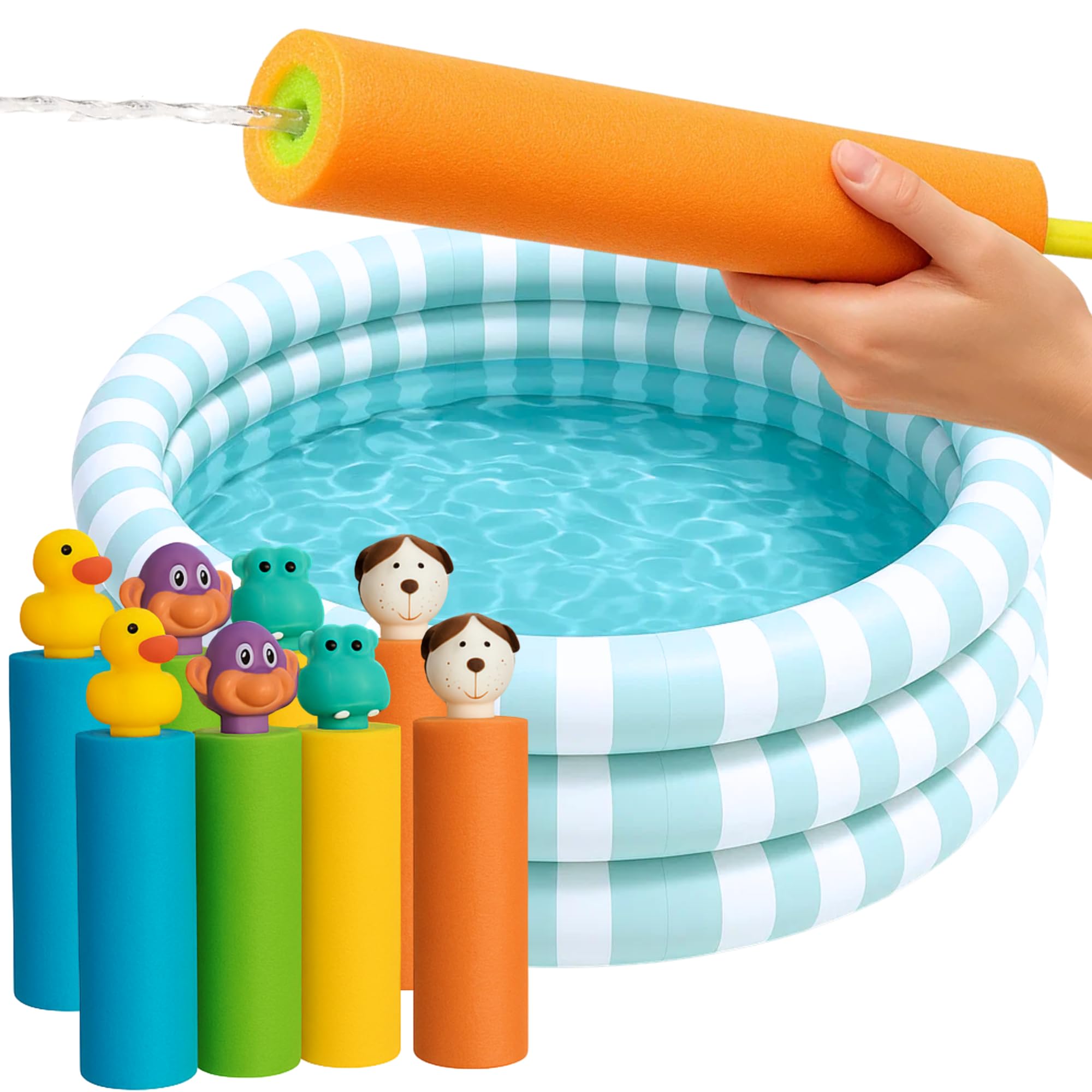 Pistole squirter per bambini, pistola ad acqua, pistola ad acqua da piscina, elementi essenziali per la spiaggia, offerte per piscina, giocattoli da spiaggia, confezione da 8 giochi estivi per bambini