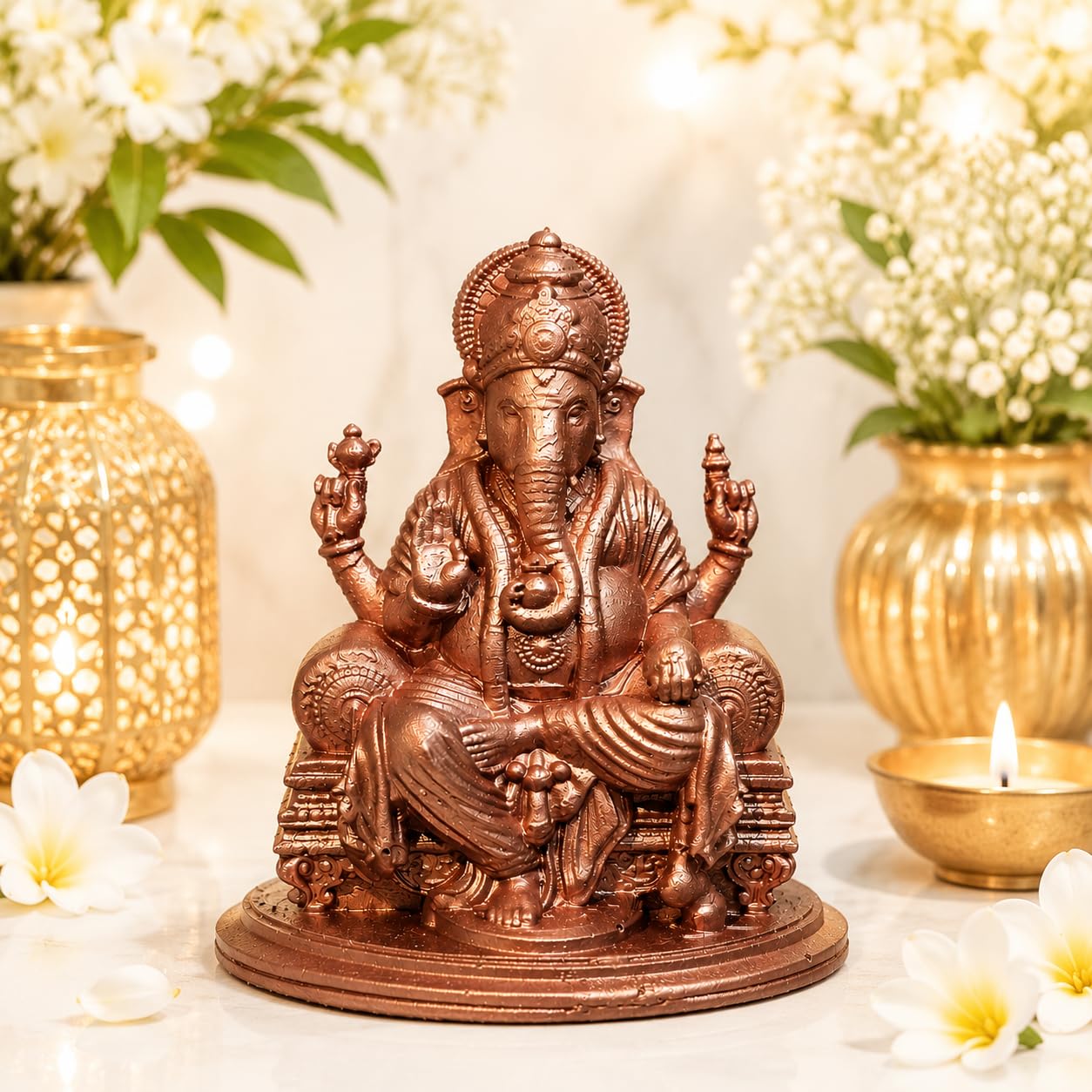 Handcrafted Ganesha Idol - Lord Ganesha Figurine -3