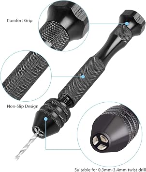 Linkstyle 31PCS Hand Drill Bit Set with 0.5-3mm Precision Pin Vice Drill, Micro Twist Drill Bits for Delicate Manual Work Electronic Assembling Model Making Woodworking Jewelry DIY