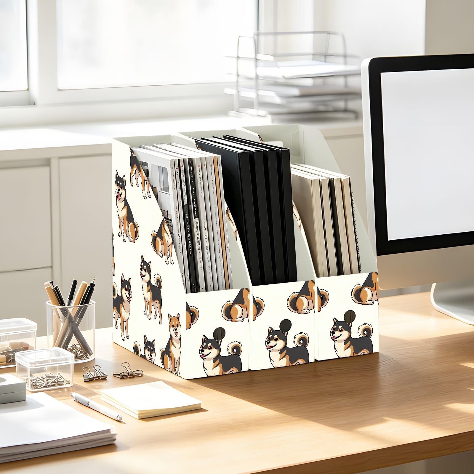 Funny Dog Black File Organizer per Ufficio