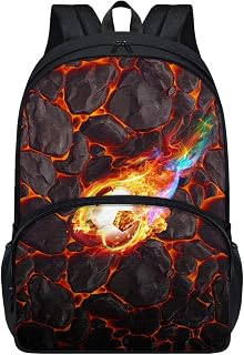 Lava Soccer School Backpack for Boys Girls Cute Aesthetic Preppy Kid Bookbag Preschool Elementary School Bag for Girls Durable Laptop Rucksack Daypack