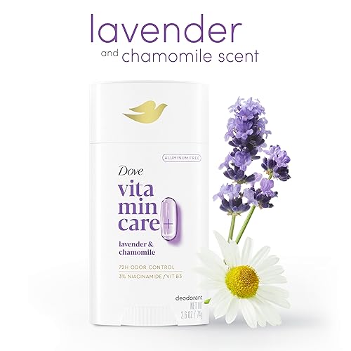 Miniatura 3 de Dove VitaminCare+ Desodorante en barra sin aluminio lavanda y manzanilla para protección de olores 72H, desodorante transpirable para mujeres, 2.6
