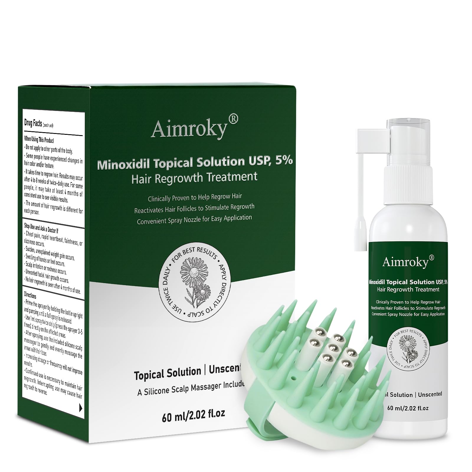 Minoxidil Spray Kit for Men and Women 5 Minoxidil Hair Beard Growth Oil Kit Advanced Hair Regrowth Serum