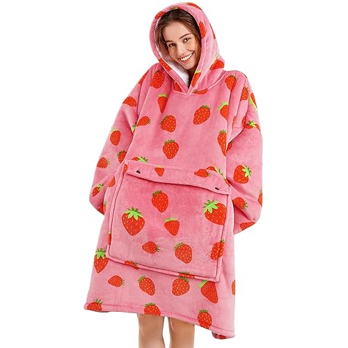 Narecte Cozy Oversized Blanket Hoodie Wearable Blanket Adults Soft Hooded