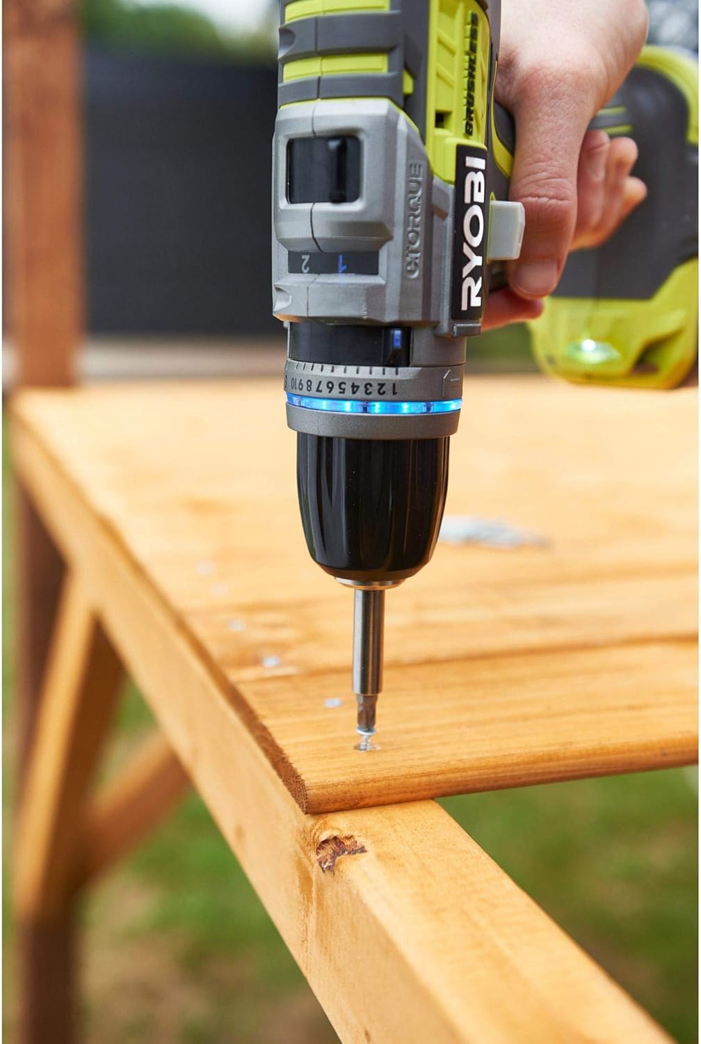 18V Brushless Hammer Drill with 2 Batteries Included