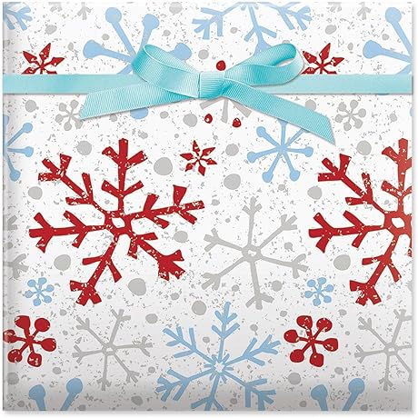 Crackle Snowflake Christmas Wrapping Paper Jumbo Roll