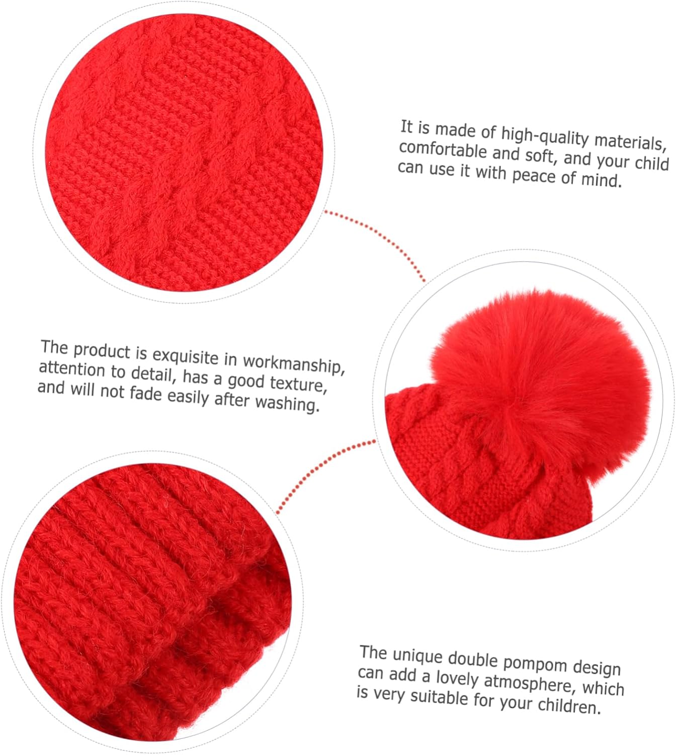 Ipetboom Hat Scarf Gray Warm Neckerchief Winter Hat Knitted Hat Boys Neck Warmer Pom Hat Beanie Fluffy Thick
