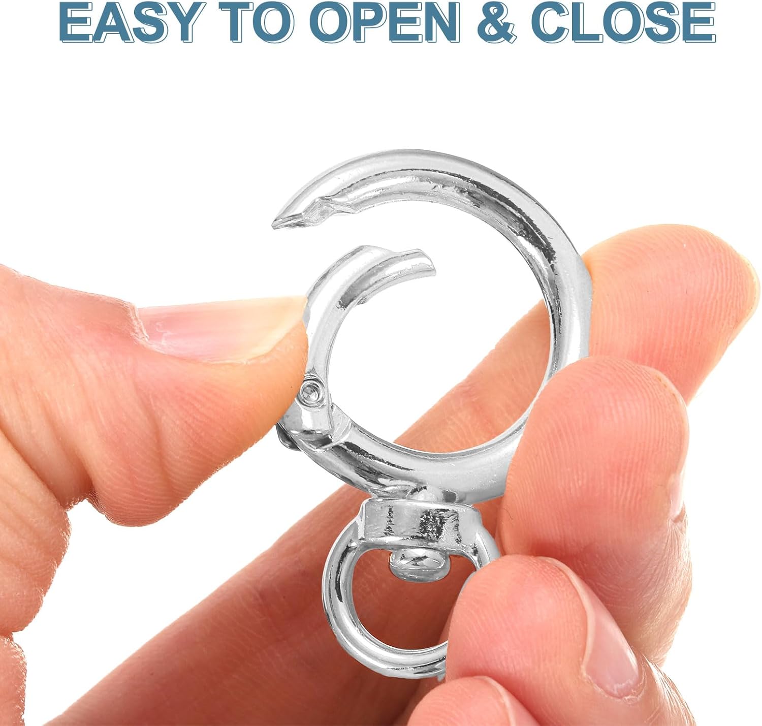 HARFINGTON Metal Spring O Ring Clips Snap Buckle Keyring for Purse Shoulder Bag Leather DIY Crafts