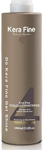 KERA FINE KERATIN CONDITIONER | 1000ML | PHOSPHATE FREE, SOIDUM CHLORIDE FREE | KERATIN SOY &amp; WHEAT | PROFESSIONAL.
