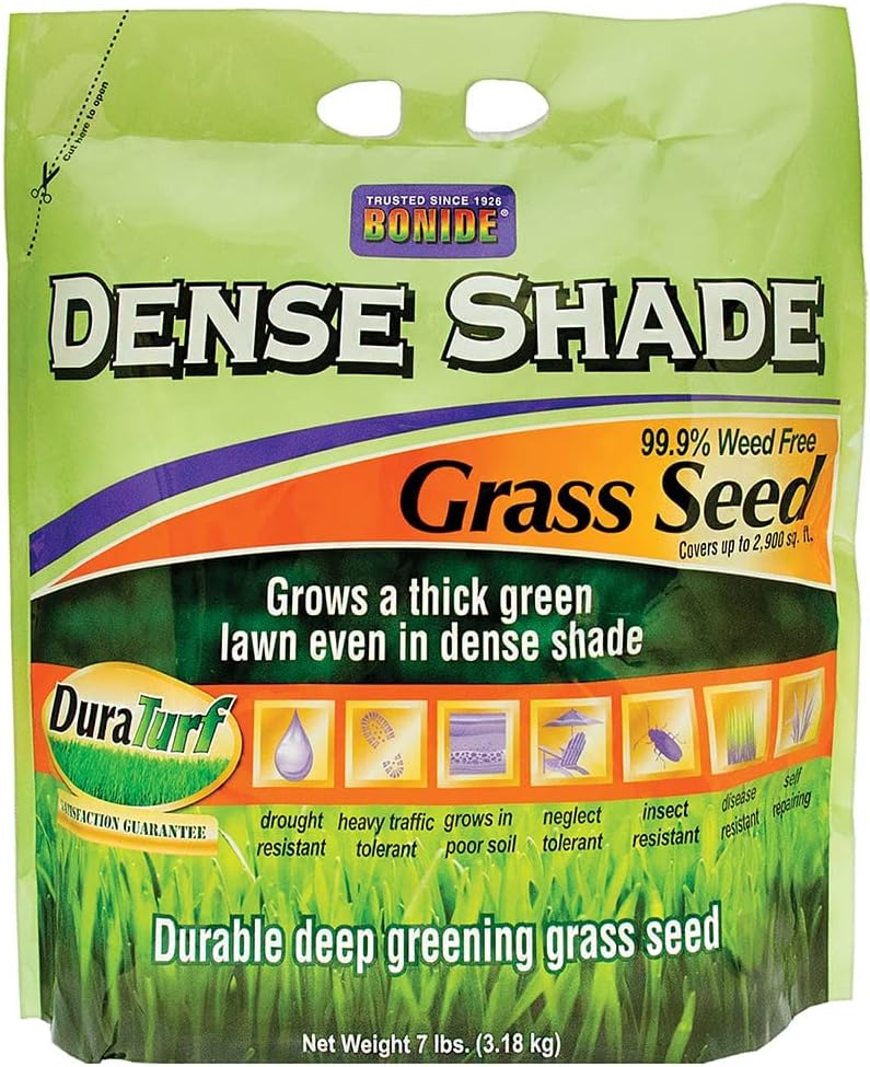 Bonide 60215 Dense Shade Grass Seed, 7 lbs, Ready-to-Use